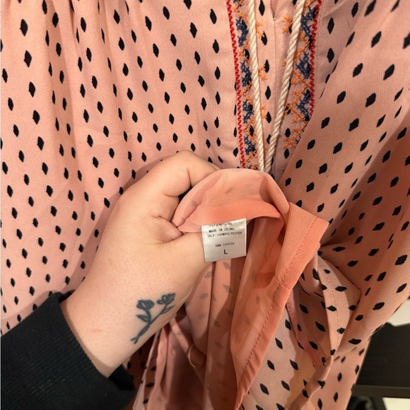 Heyson Peach and Black Patterned Tank Top size large - Picture 5 of 5